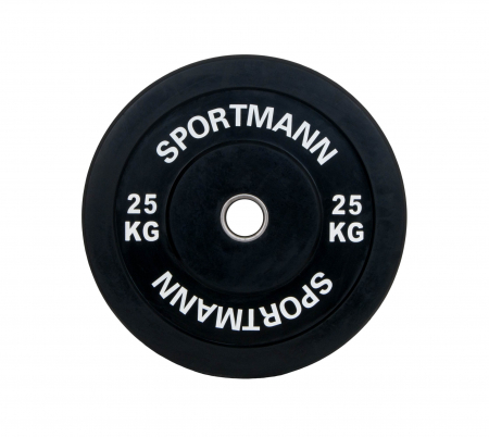 Bare - Discuri - Greutati - Greutate Bumper Plate SPORTMANN - 25 kg / 51 mm - Negru