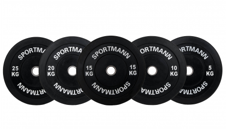 Greutate Bumper Plate SPORTMANN - 25 kg / 51 mm - Negru [3]