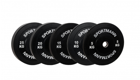 Greutate Bumper Plate SPORTMANN - 25 kg / 51 mm - Negru [2]