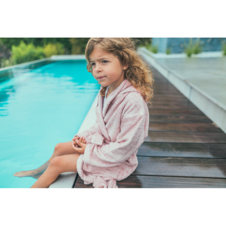 Halat de Baie Frotir din Bambus pentru Copii 8-10 ani Misty Rose [1]