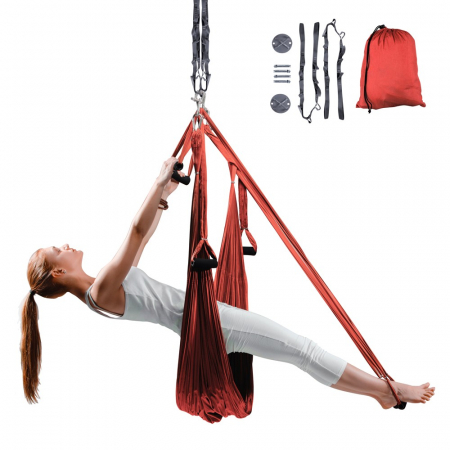 Hamac aero yoga inSPORTline Hemmock-rosu [1]