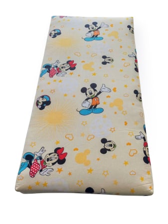 Protectii saltea - Husa saltea bumbac neted Mickey si Minnie 160x80 cm