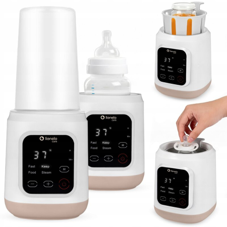 Incalzitor biberoane, Lionelo, ThermUp 3.0, 6 in 1, Incalzire, Decongelare, Sterilizare, Mentinerea temperaturii, 400 W, 35-100°C, Panou de comanda tactil, Fara BPA, Oprire automata, Placa de incalzir [2]