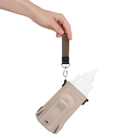 Incalzitor biberoane, Lionelo, ThermUp Go Evo, Portabil, Cu 5 niveluri de incalzire, Cu buton Safety Control, Mentinere caldura pana la 9h, Incarcare USB, Bej inchis [4]