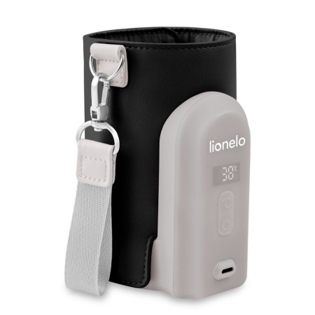 Incalzitoare si sterilizatoare biberoane bebe - Incalzitor biberoane, Lionelo, ThermUp Go Evo, Portabil, Cu 5 niveluri de incalzire, Cu buton Safety Control, Mentinere caldura pana la 9h, Incarcare USB, Negru