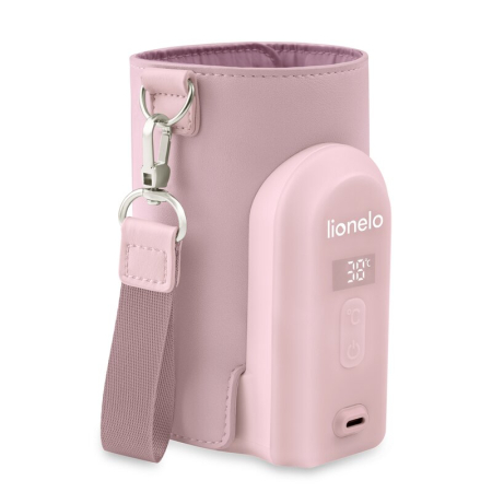 Interfoane, Sterilizatoare, Electronice diverse - Incalzitor biberoane, Lionelo, ThermUp Go Evo, Portabil, Cu 5 niveluri de incalzire, Cu buton Safety Control, Mentinere caldura pana la 9h, Incarcare USB, Roz deschis