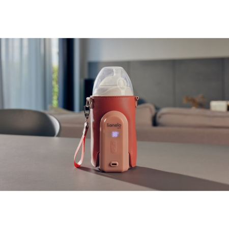 Incalzitor biberoane, Lionelo, ThermUp Go Evo, Portabil, Cu 5 niveluri de incalzire, Cu buton Safety Control, Mentinere caldura pana la 9h, Incarcare USB, Roz deschis [11]