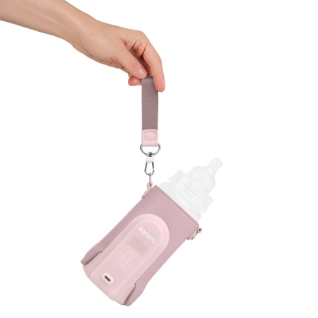Incalzitor biberoane, Lionelo, ThermUp Go Evo, Portabil, Cu 5 niveluri de incalzire, Cu buton Safety Control, Mentinere caldura pana la 9h, Incarcare USB, Roz deschis [4]