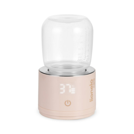 Incalzitoare si sterilizatoare biberoane bebe - Incalzitor portabil, Lionelo, ThermUp Swift, Portabil, Incalzire in 3 minute, Mentinerea temperaturii, 60 W, USB-C, 4 setari de temperatura: 37-50°C, Recipient 180 ml inclus, Rose Gold