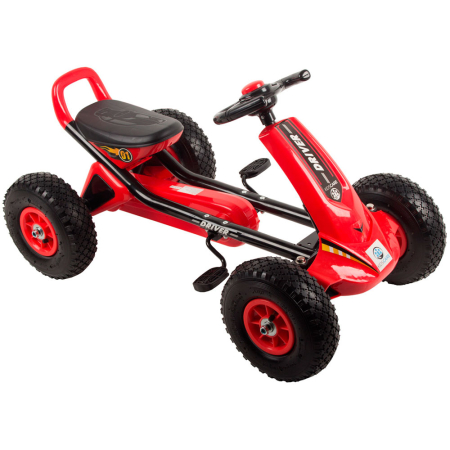 Kart cu pedale si roti gonflabile Driver Kidscare Rosu [6]