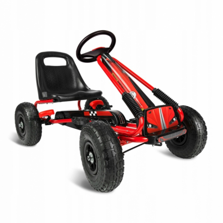Karturi si masinute cu pedale - Kart cu pedale si roti gonflabile, Gokart RK-594 Ricokids 759401, Rosu