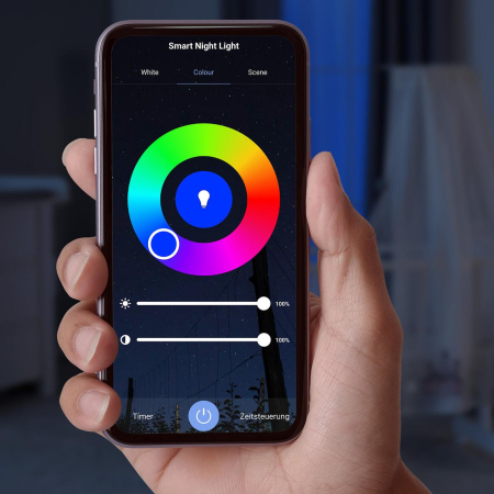 Lampa de veghe inteligenta cu senzor de miscare, comunicare wireless cu smartphone, temporizator, Reer NightGuide SmartLight 52460 [6]