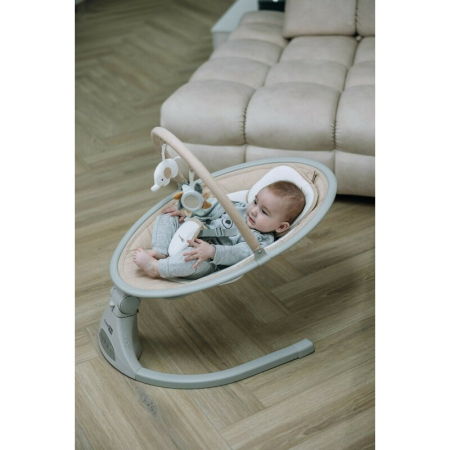 Leagan balansoar, FreeOn, Elite, cu 12 melodii, 5 viteze de balansare si 3 pozitii de reglare a spatarului, Beige [19]