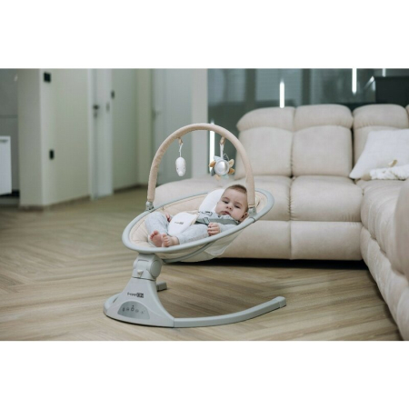 Leagan balansoar, FreeOn, Elite, cu 12 melodii, 5 viteze de balansare si 3 pozitii de reglare a spatarului, Beige [17]