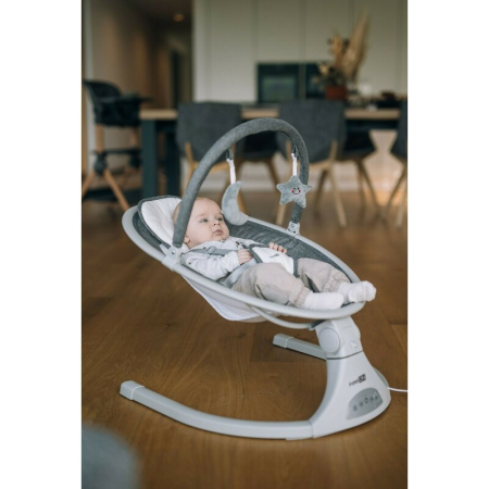 Leagan balansoar, FreeOn, Elite, cu 12 melodii, 5 viteze de balansare si 3 pozitii de reglare a spatarului, Grey [15]