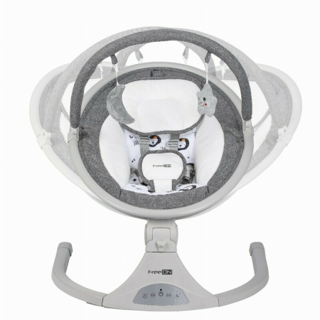 Leagan balansoar, FreeOn, Elite, cu 12 melodii, 5 viteze de balansare si 3 pozitii de reglare a spatarului, Grey [7]