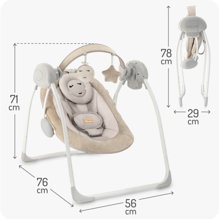 Leagan Electric pentru Bebelusi MoMi Liss - Beige [3]