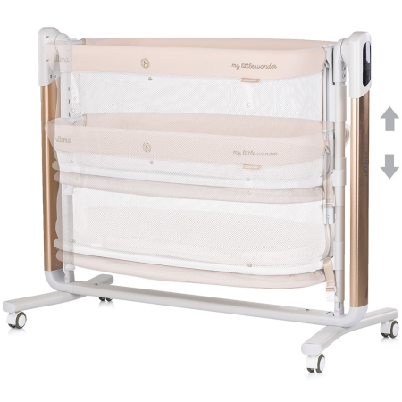 Leagan electric si patut pentru copii Chipolino Ultima cu laterala culisanta beige [3]