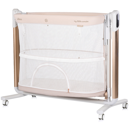 Leagan electric si patut pentru copii Chipolino Ultima cu laterala culisanta beige [5]