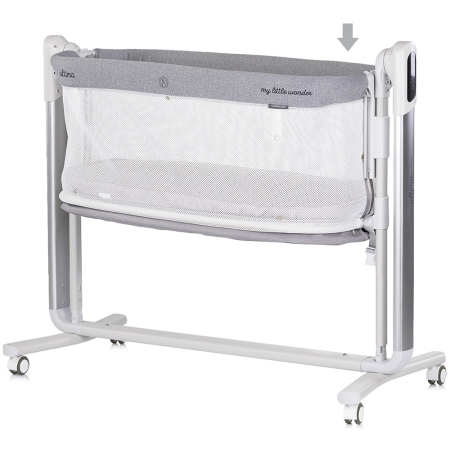 Leagan electric si patut pentru copii Chipolino Ultima cu laterala culisanta grey [4]