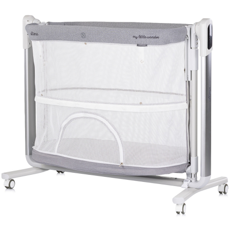 Leagan electric si patut pentru copii Chipolino Ultima cu laterala culisanta grey [5]