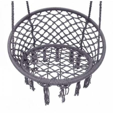 Leagan suspendat pentru interior/exterior, cu spatar, cuib de barza, gri, GW-076 [3]