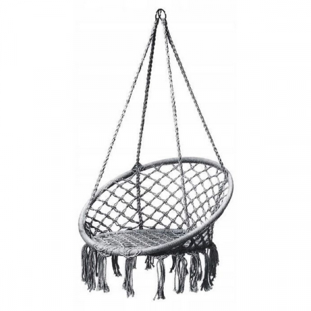 Leagan suspendat pentru interior/exterior, cu spatar, cuib de barza, gri, GW-076 [2]