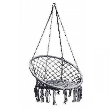 Leagan suspendat pentru interior/exterior, cu spatar, cuib de barza, gri, GW-076 [1]