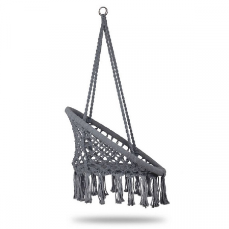 Leagan suspendat pentru interior/exterior, cu spatar, cuib de barza, gri, GW-076 [5]