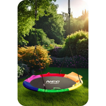 Leagan tip cuib pentru copii XXL, 100 cm, 150 kg, Neo-Sport 1085, Multicolor [1]