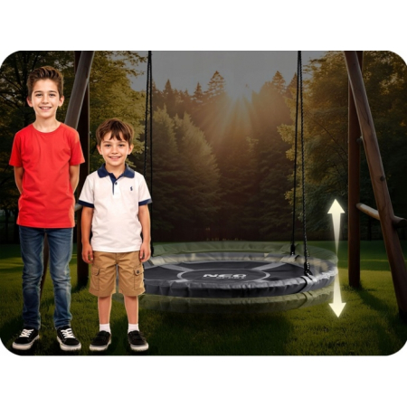 Leagan tip cuib pentru copii XXL, 100 cm, 150 kg, Neo-Sport 110301, Gri [5]