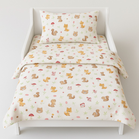 Lenjerie in 3 piese Forest pentru pat copii 0-5 ani compatibila cu saltea 120x60 cm [5]