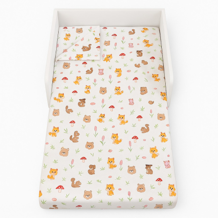 Lenjerie in 3 piese Forest pentru pat copii 2-6 ani compatibila cu saltea 130x60 cm [1]