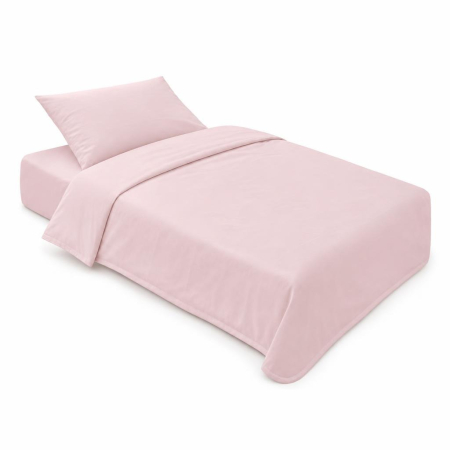 Lenjerie in 3 piese Roz Uni pentru pat copii 0-5 ani compatibila cu saltea 120x60 cm [1]