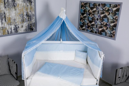 Lenjerie MyKids 9 piese White-Blue fara baldachin 120x60 cm [1]