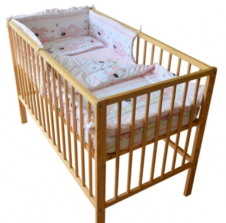 Lenjerie MyKids Catelus Roz 4 + 1 Piese 120x60 [1]