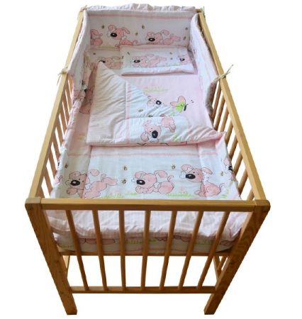 Lenjerie MyKids Catelus Roz 4 + 1 Piese 120x60 [3]