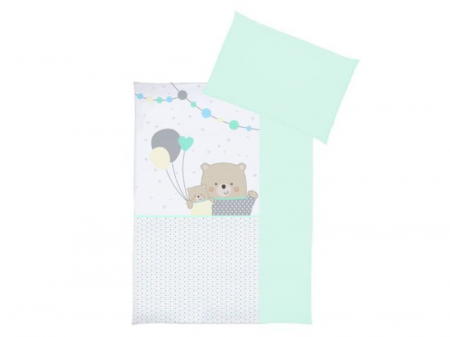 Lenjerii patut 120 x 60 cm - Lenjerie Pat 3 Piese KLUPS Teddy bears with balloons K097