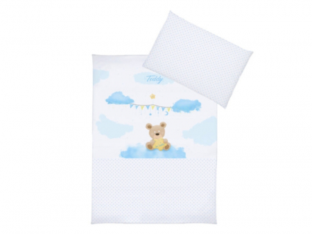 Lenjerii patut 120 x 60 cm - Lenjerie Pat 3 Piese KLUPS Teddy Blue K070