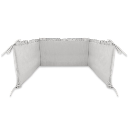 Lenjerie patut cu 3 piese, MimiNu, pentru patut 120x60 cm, cu volanase, cu protectie laterala, din bumbac, Colectia Royal, Grey [2]
