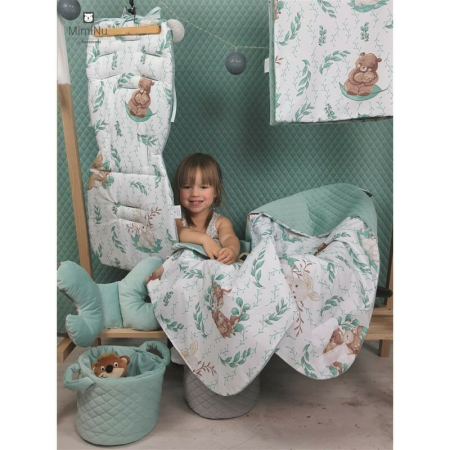 Lenjerie patut cu 6 piese, MimiNu, pentru patut 120x60 cm, cu pilota si perna, cu doua aparatori laterale, din bumbac, Lulu Natural [6]