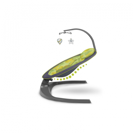 Lionelo - Balansoar si sezlong copii Ralf 2 in 1 Electric cu telecomanda si cablu USB Gri Grafit [6]