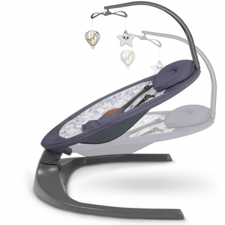 Lionelo - Balansoar si sezlong copii Ralf 2 in 1 Electric cu telecomanda si cablu USB Gri Grafit [4]