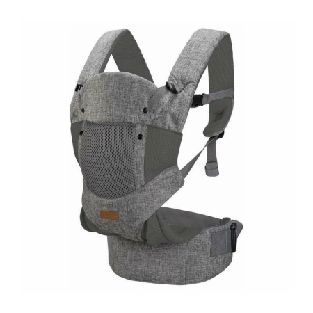 La plimbare - Marsupiu bebe, FreeON, Carry Me, 3 in 1, De la 4 luni pana la 15 kg, Tesatura din plasa 3D, Confortabil si sigur pentru bebe, Gri