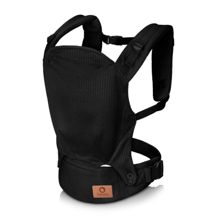 Marsupii - Marsupiu ergonomic, Lionelo, Margareet Air, 3 pozitii de purtare, 4 luni+, Pana la 20 Kg, Material respirabil 3D Air Mesh, Catarama dubla de siguranta, Negru