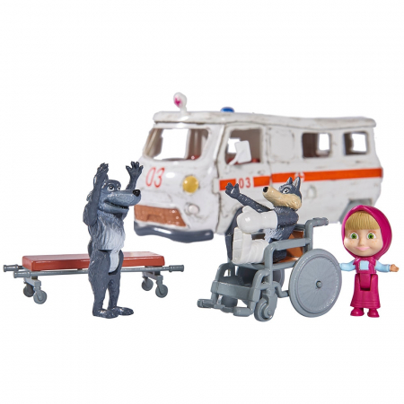 Masina Simba Masha and the Bear Ambulance cu accesorii [1]
