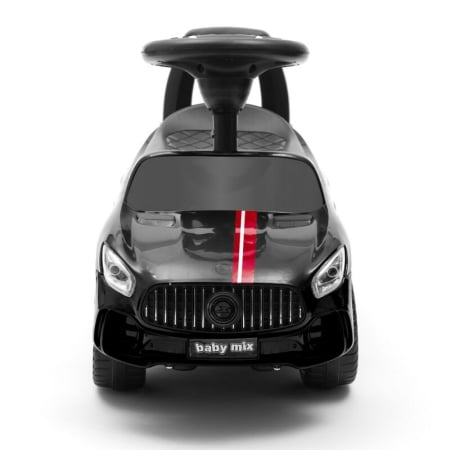 Masinuta de impins, Baby Mix, Racer, Pana la 25 kg, cu volan, cu sunete, cu suport jucarii sub sezut si spatar confortabil, 12 luni+, Black [4]