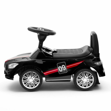 Masinuta de impins, Baby Mix, Racer, Pana la 25 kg, cu volan, cu sunete, cu suport jucarii sub sezut si spatar confortabil, 12 luni+, Black [2]