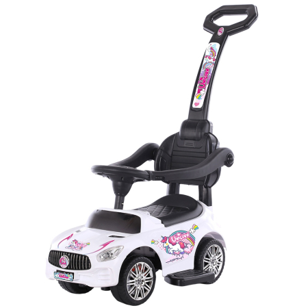 Masinute fara pedale - Masinuta de impins Chipolino Unicorn white cu maner