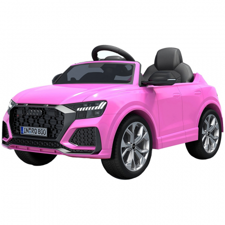 Masinute si motociclete electrice - Masinuta electrica Chipolino Audi RS Q8 cu scaun din piele si roti EVA pink